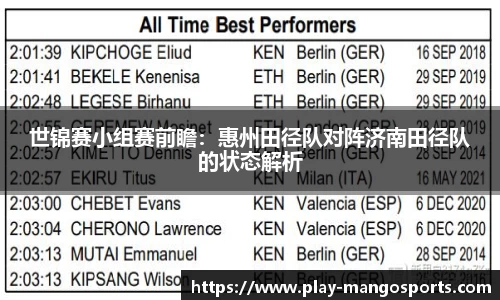世锦赛小组赛前瞻：惠州田径队对阵济南田径队的状态解析